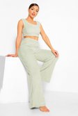 Sage Cosy Knit Lounge Trousers