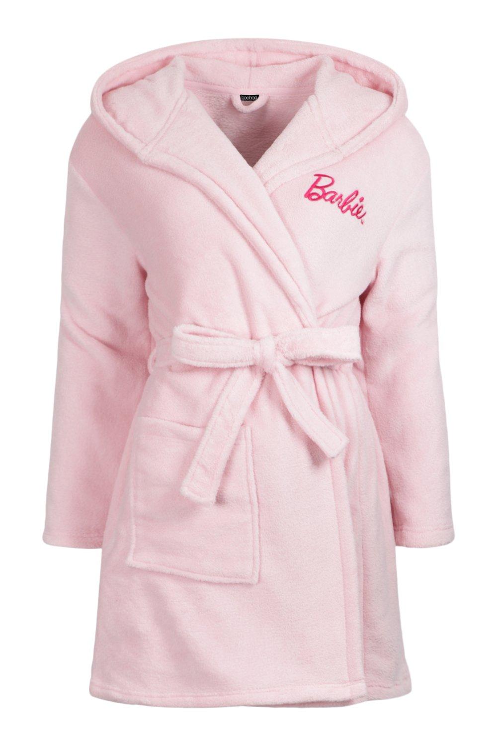 Barbie Embroidered Fleece Dressing Gown boohoo