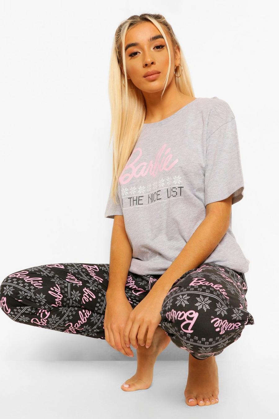 Barbie On The Nice List Shirt Met Korte Mouwen En Joggingbroek Pyjama Set image number 1