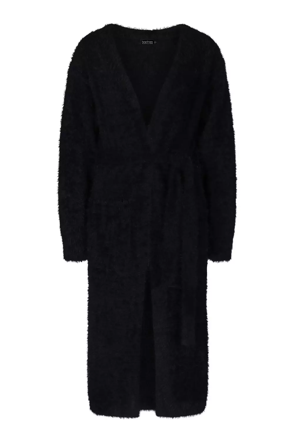 Skims Cozy Knit Bouclé Robe - Onyx Black