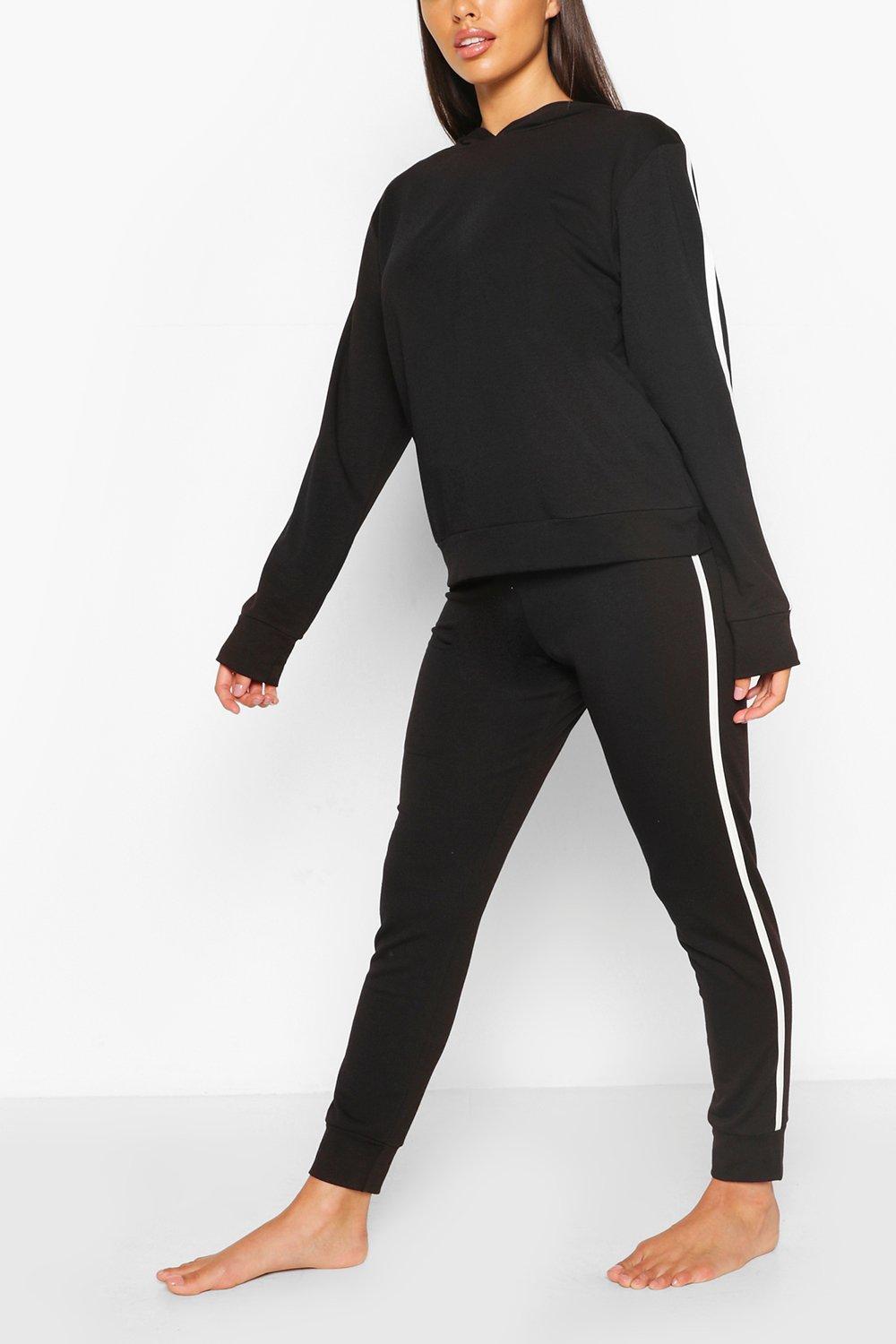 Black/Khaki - Side Stripe Leggings