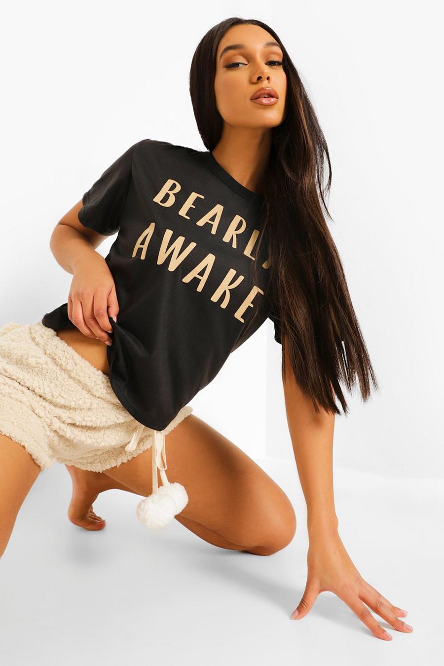 T-shirt + short en polaire "Bearly Awake" image number 1