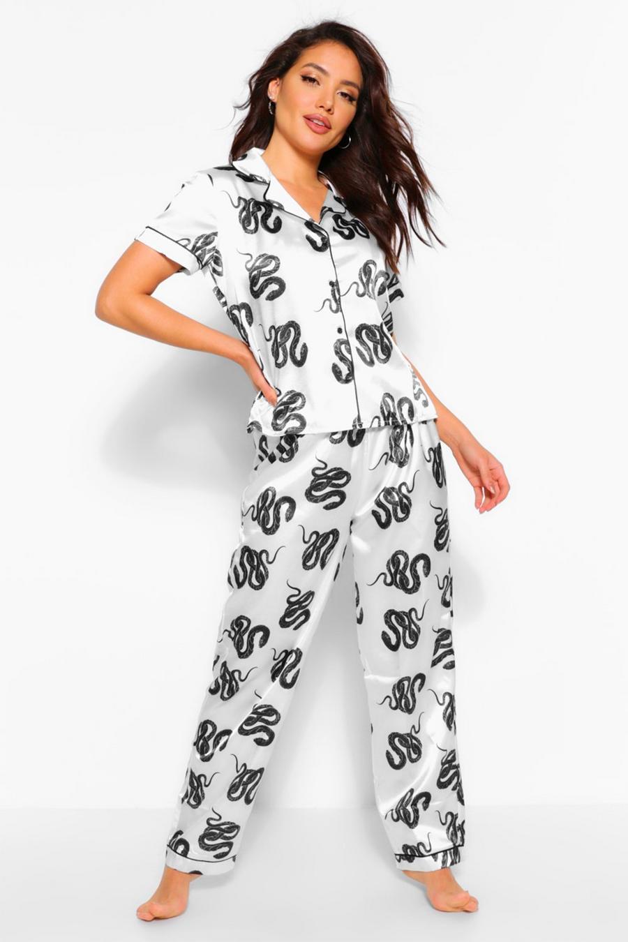 Pyjama-Hosenset aus Satin mit Schlangenmuster image number 1