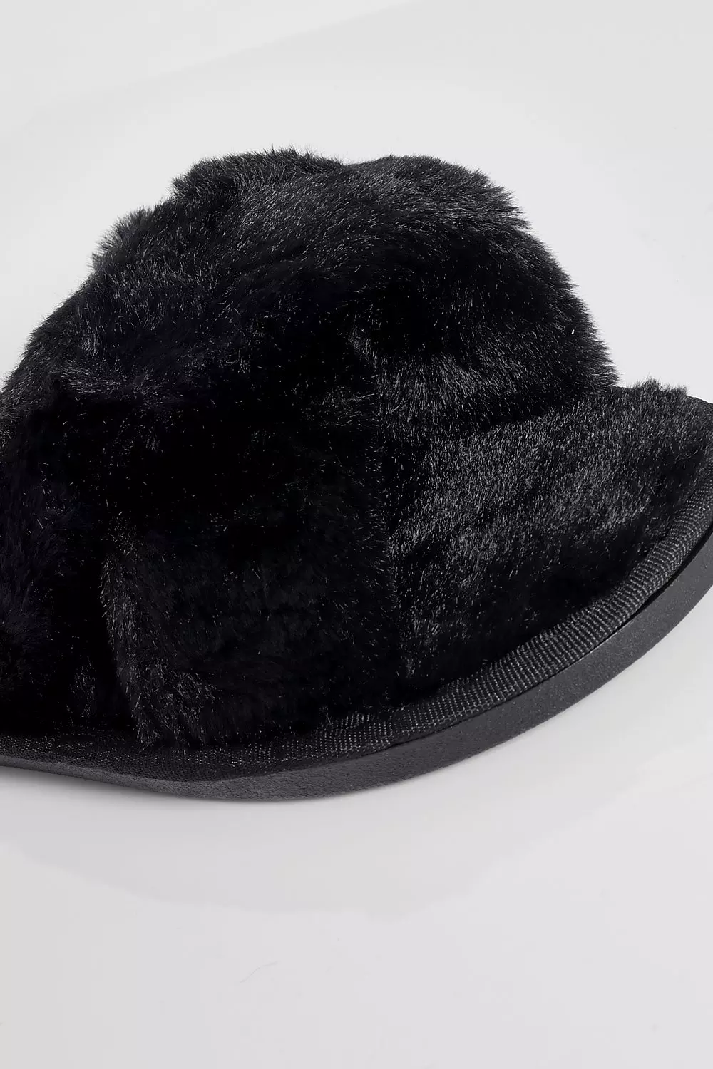 Black Fluffy Cross Front Slippers alternative image