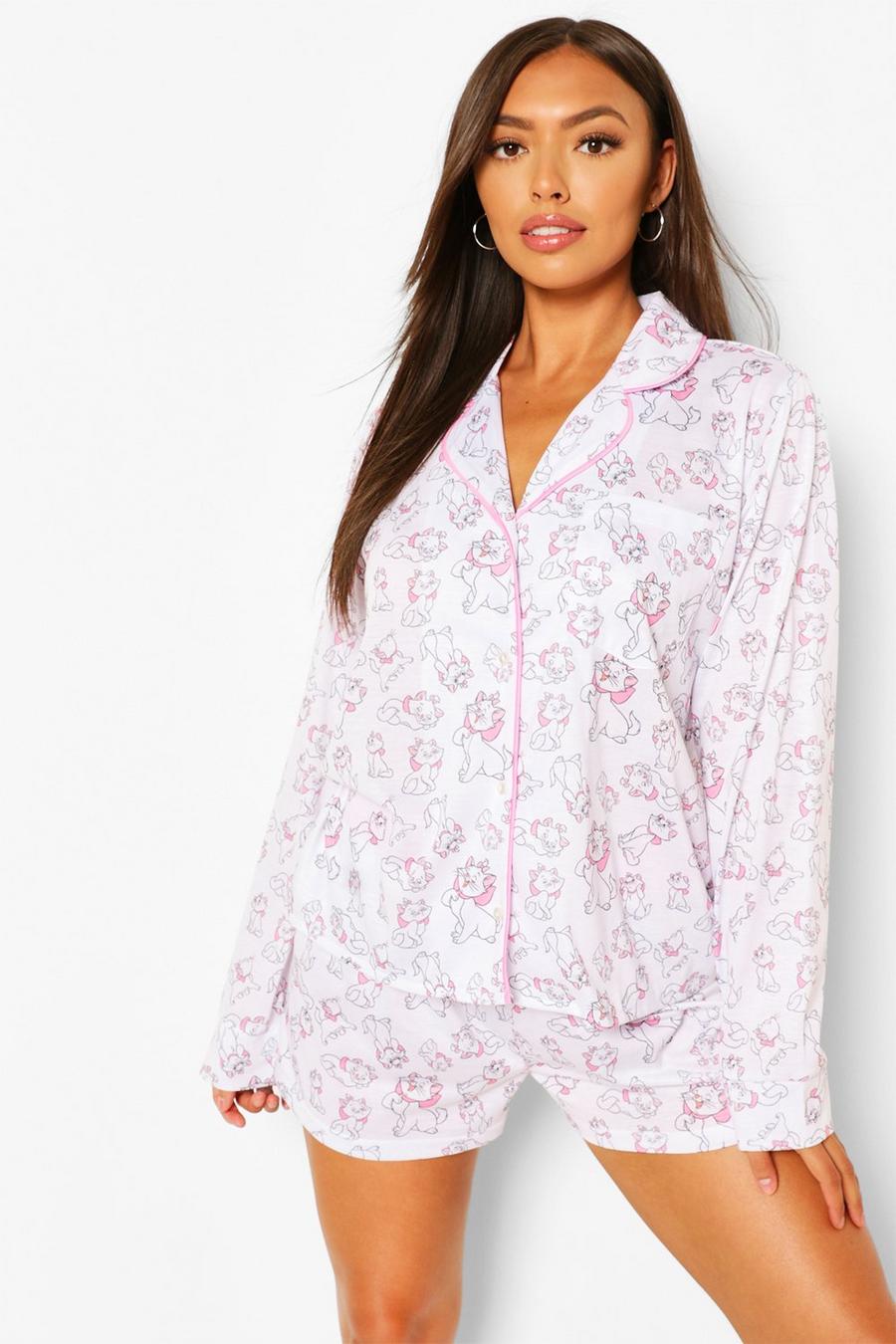 Pyjama-Set mit Hemd und Shorts mit „Disney Marie Cat“-Motiv image number 1