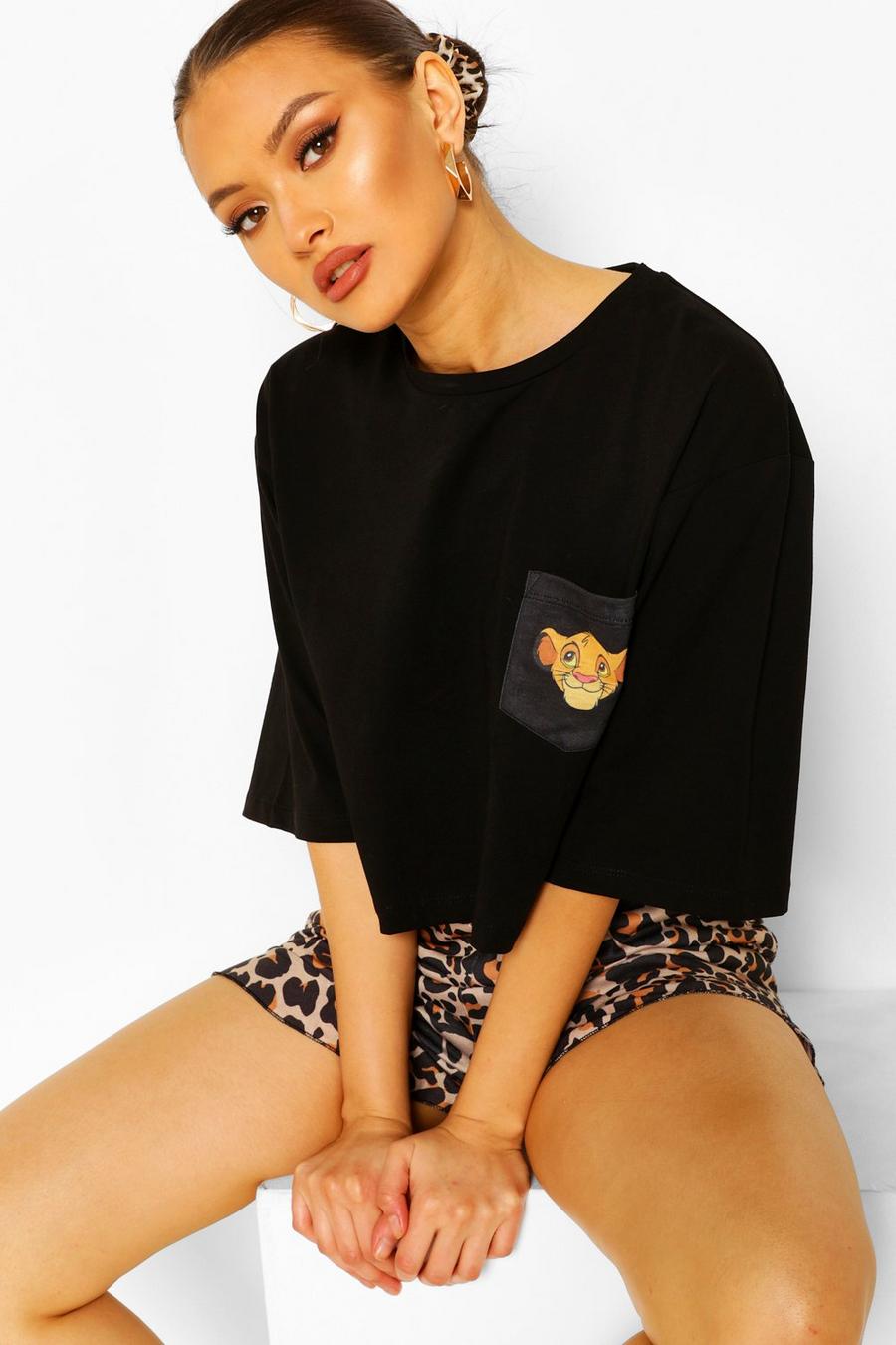 Black Lejonkungen Pyjamasset med shorts och Disney-motiv