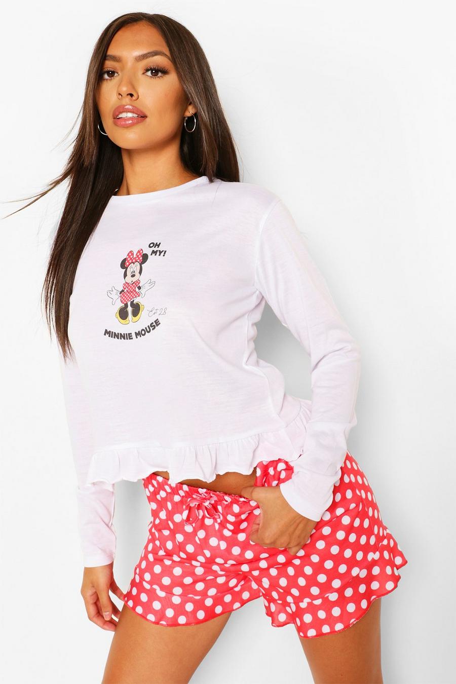 Kurzer Pyjama mit „Disney Minnie Mouse“-Motiv, Rot image number 1