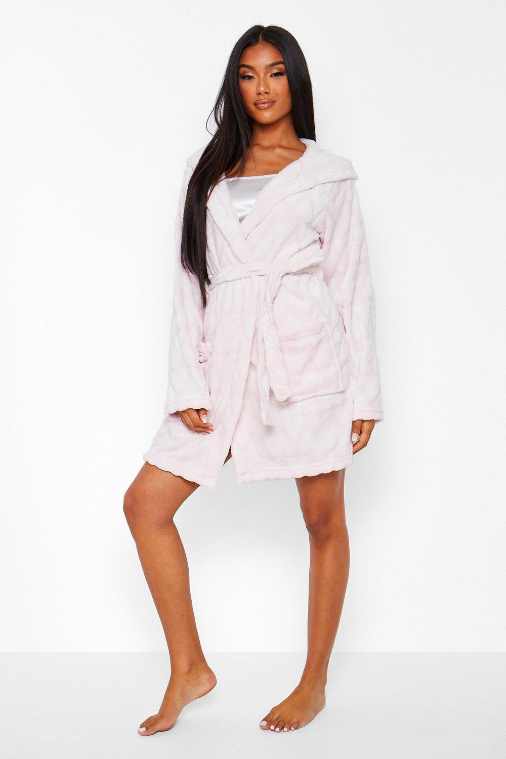 Boohoo pink robe best sale