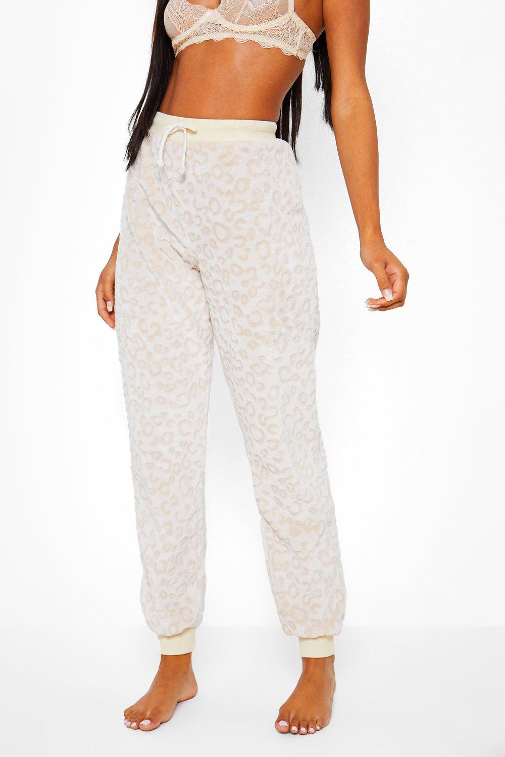 Leopard Burnout Fleece PJ Bottoms boohoo