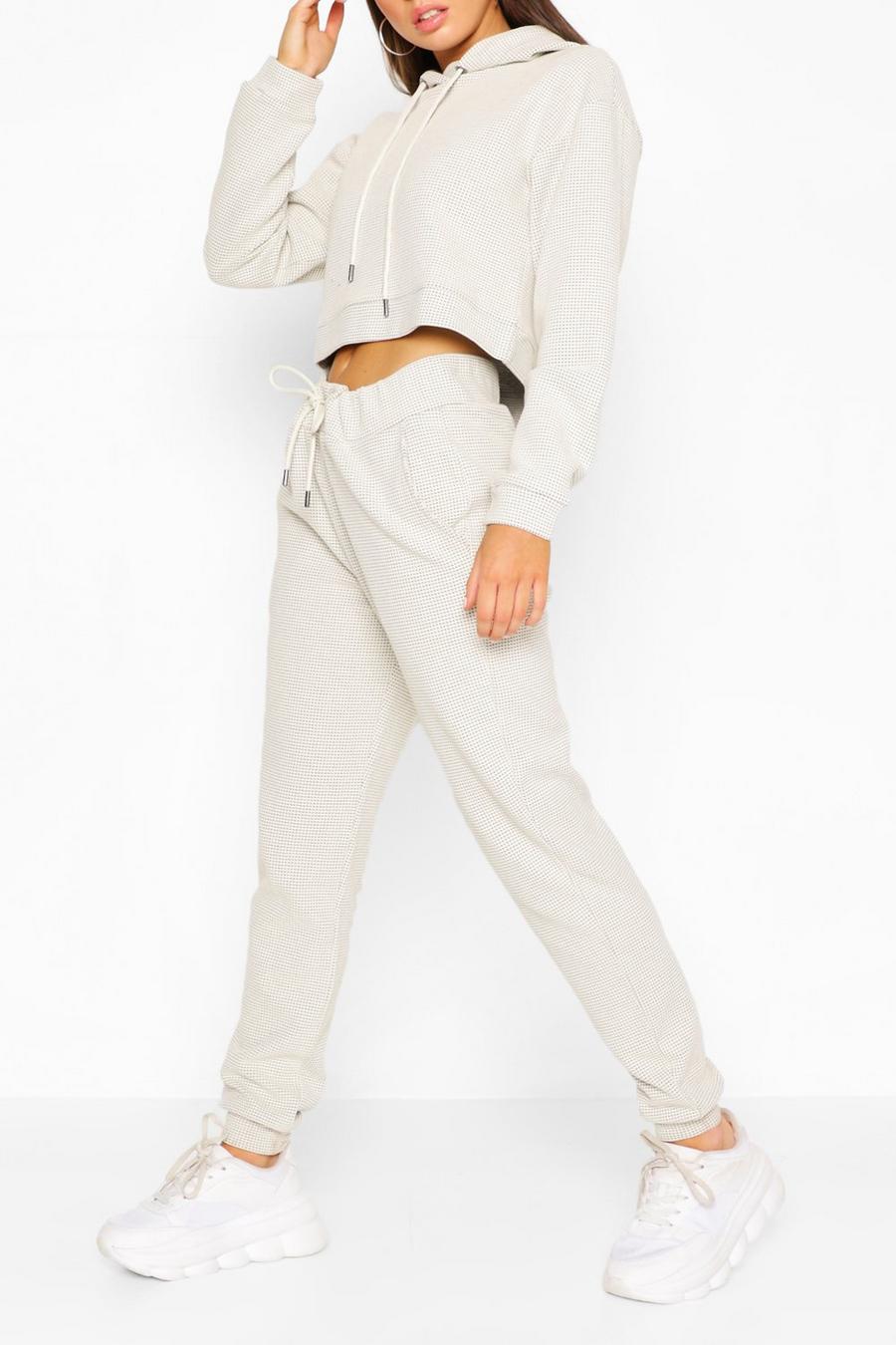 Stone beige Waffle Slouch Lounge Track Pants image number 1