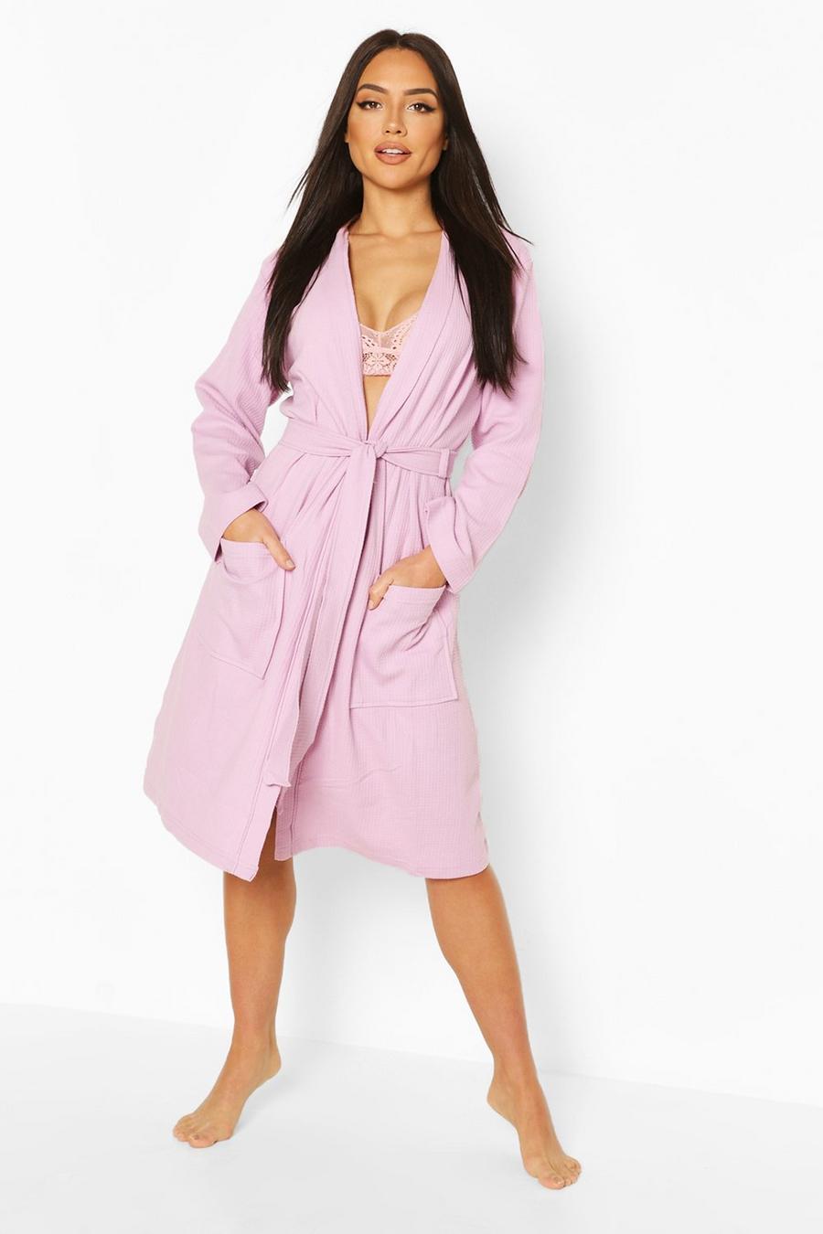 Lilac Waffle Dressing Gown image number 1