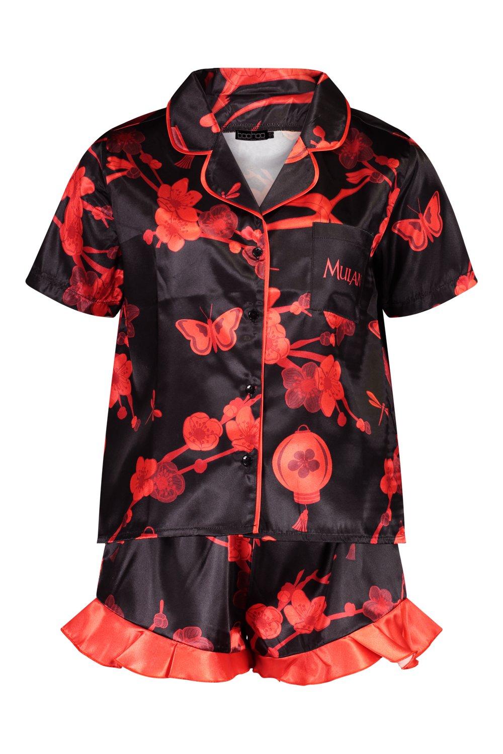 Disney Mulan Satin PJ Short Mask Set