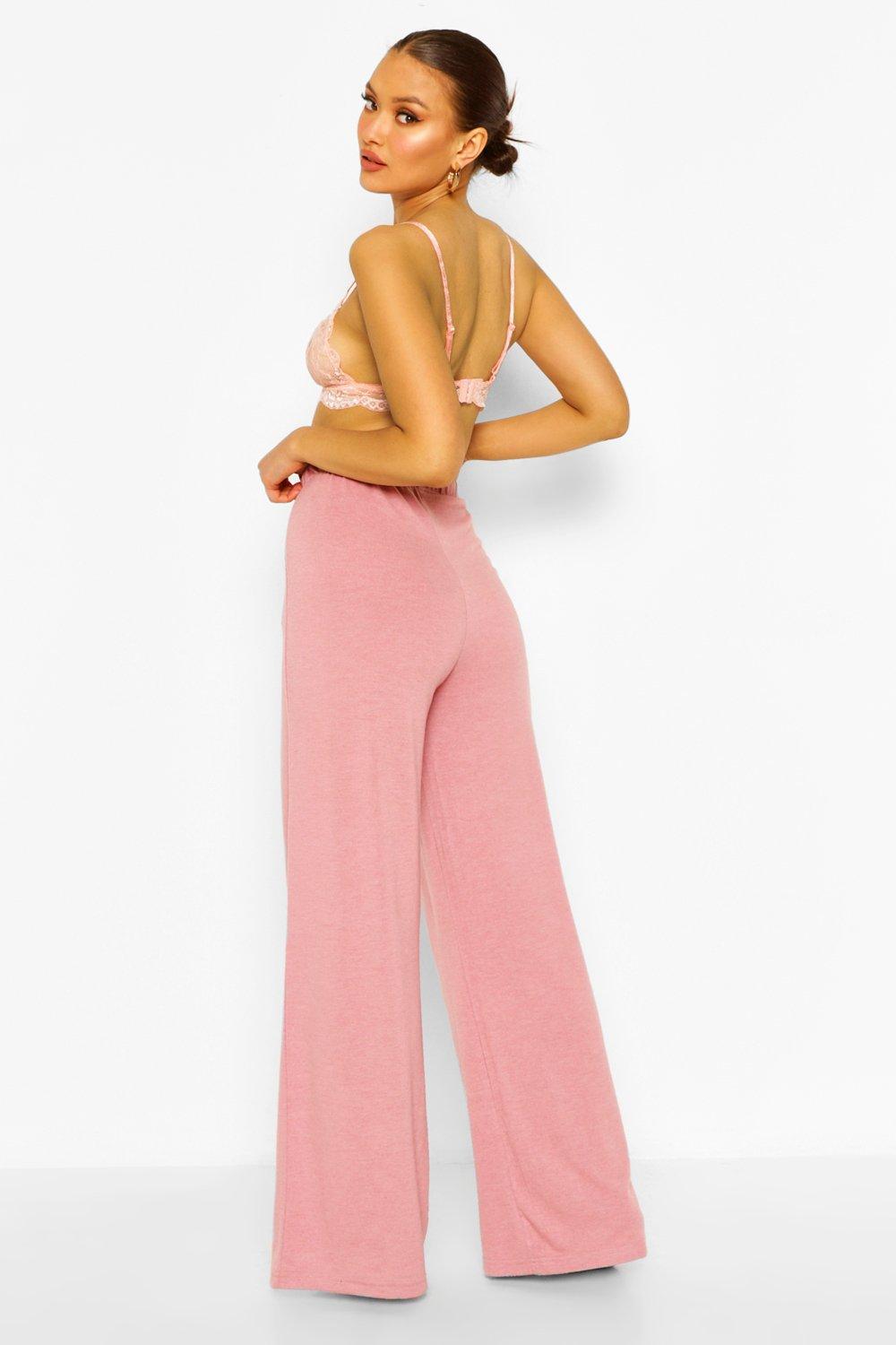 Textured Wide Leg Lounge Pants