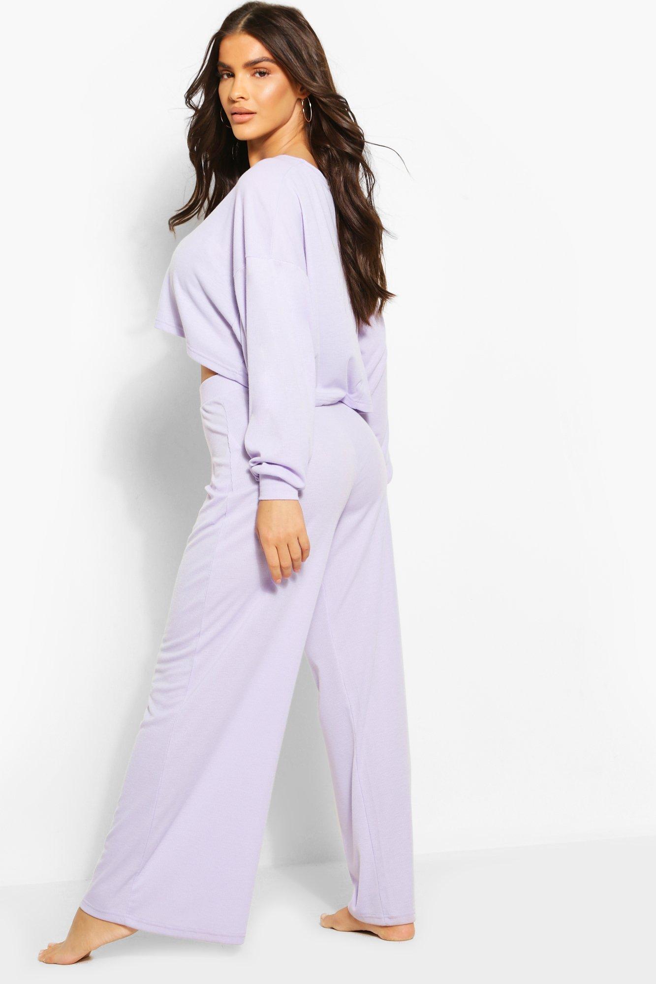 Ribbed Wide Leg Lounge Pants  Wide leg lounge pants, Fashion