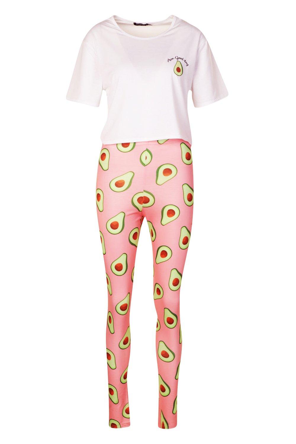 Pink avocado pajamas sale