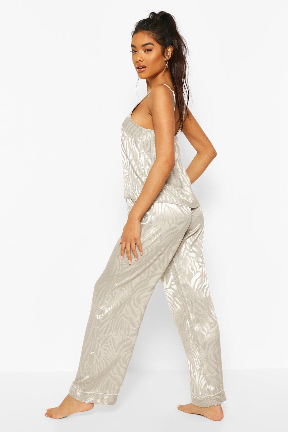 Luxe Zebra Jacquard Satin Wide Leg Pyjamas