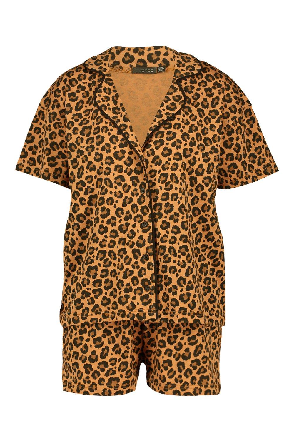 Boohoo leopard print discount pyjamas