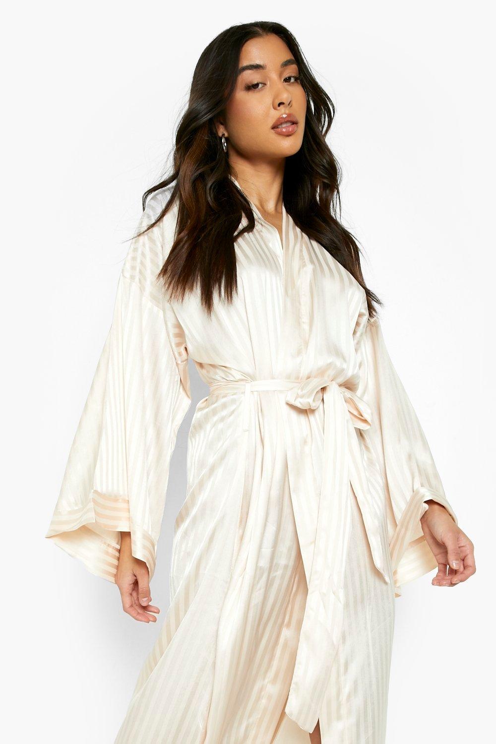 Tonal Satin Oversized Sleeve Robe