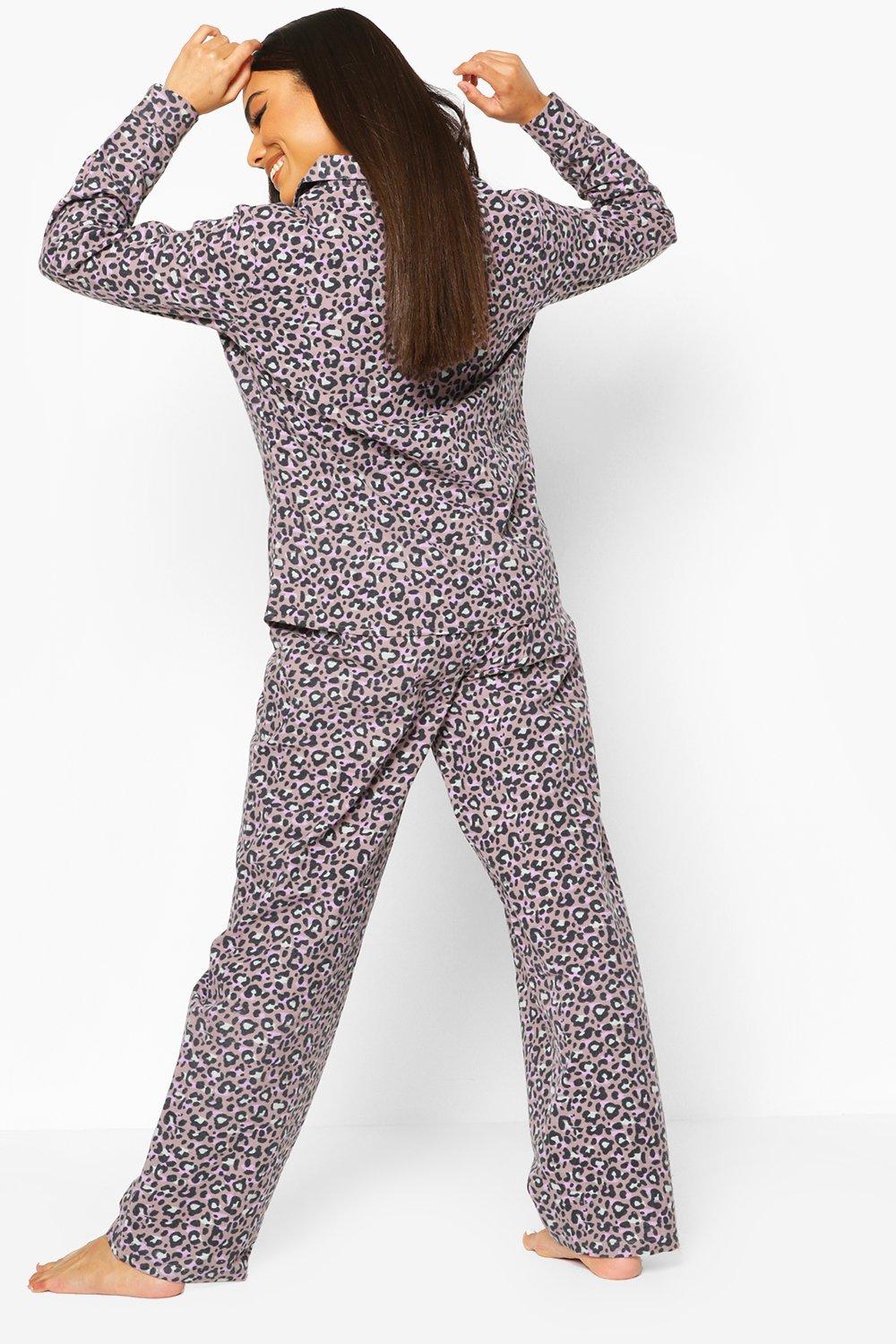 Boohoo leopard print pyjamas hot sale