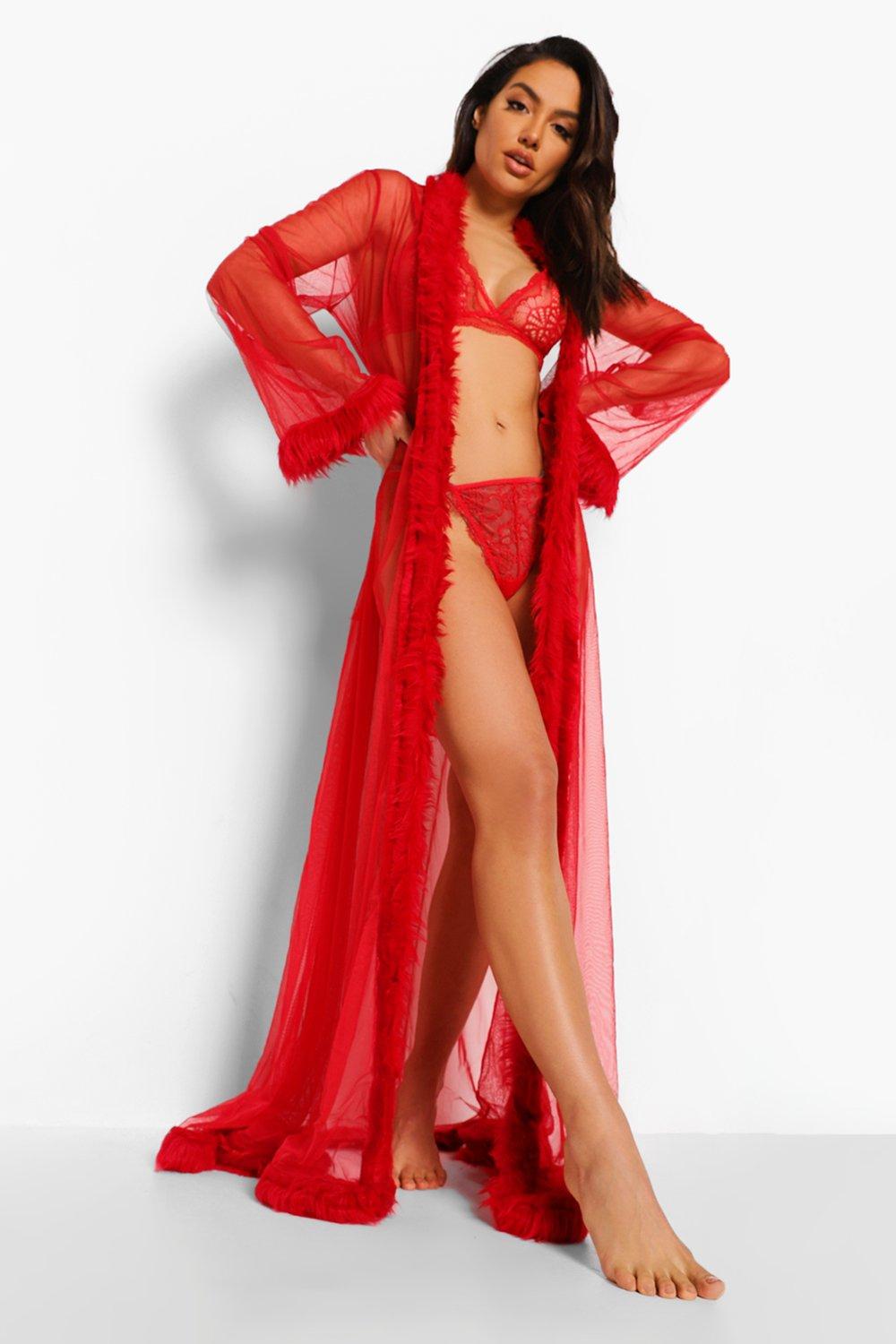 Premium Fluffy Trim Maxi Robe