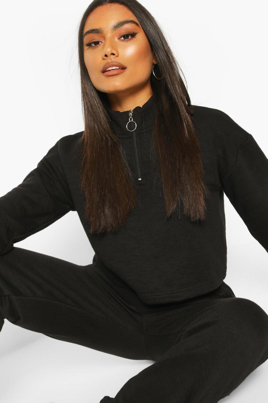 Mixa & Matcha Basic Sweatshirt i mjukt tyg med hög krage image number 1