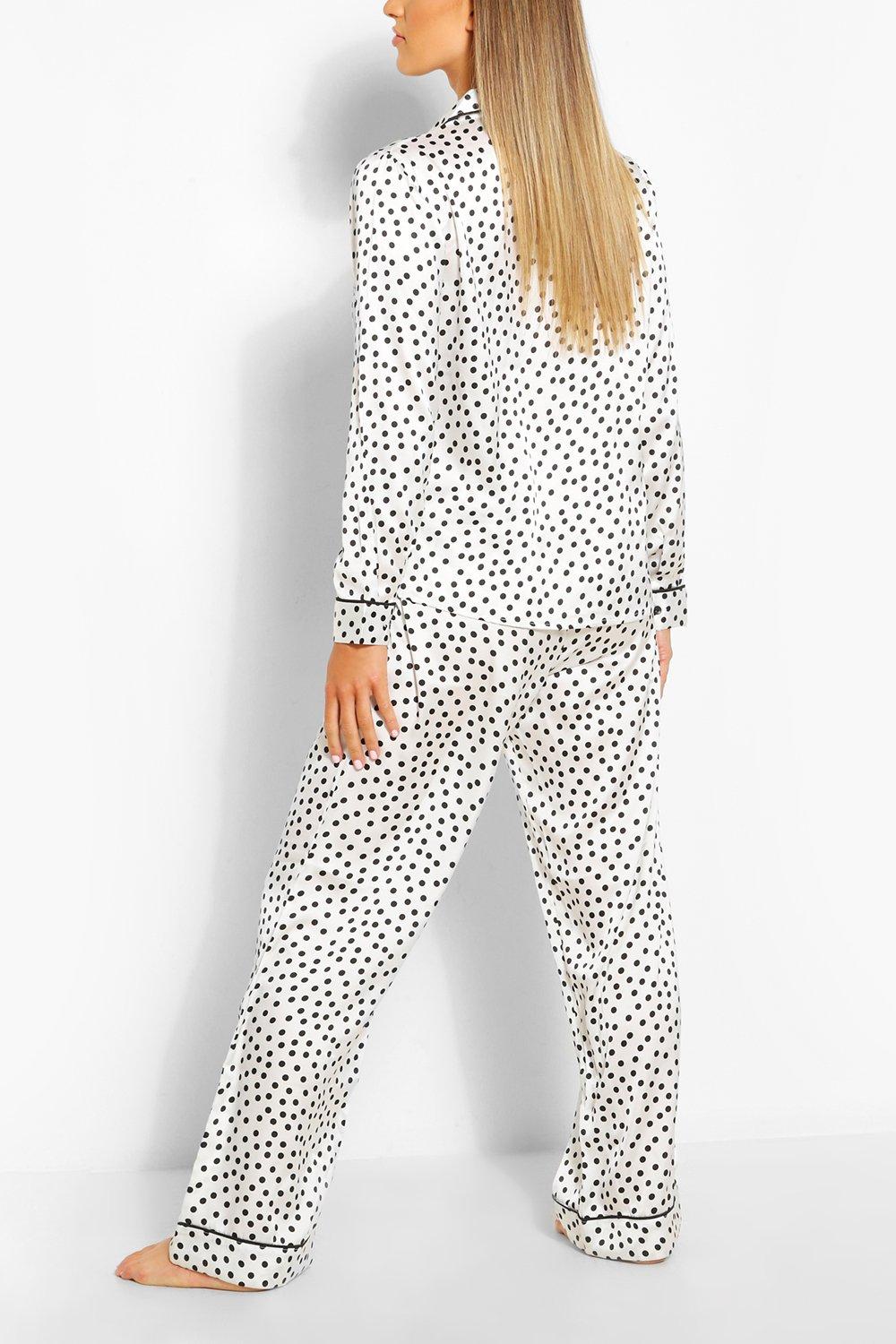 Satin polka dot pyjamas sale