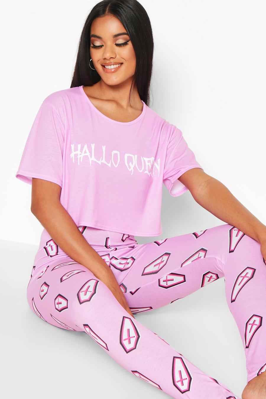 Pink Halloween Queen Legging Pajama Set image number 1