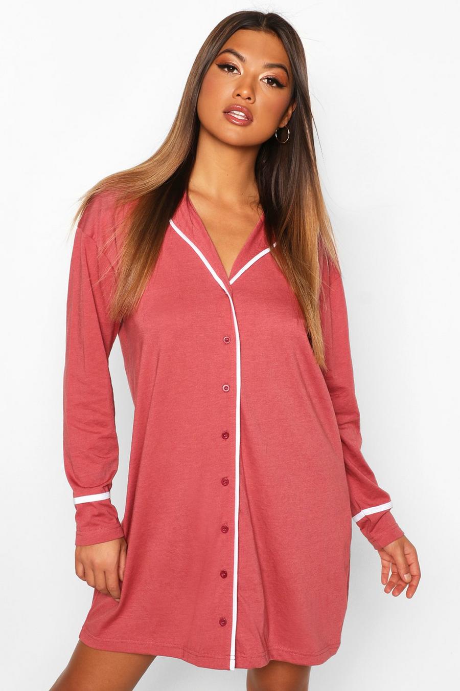 Rose Button Through Oversized Shirt Nightie image number 1