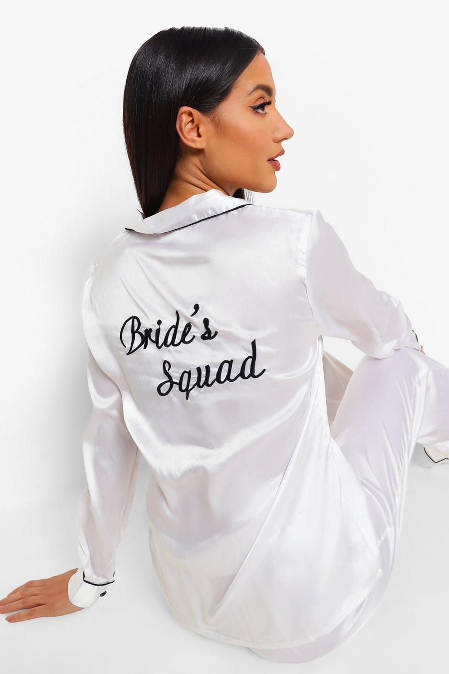 Ivory Satijnen Bride Squad Pyjama Set image number 1