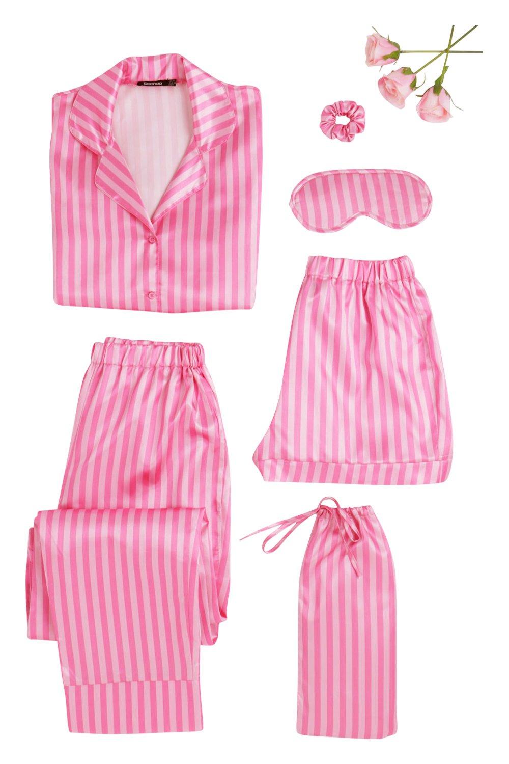 Stripe Print 5 Piece Pj Set