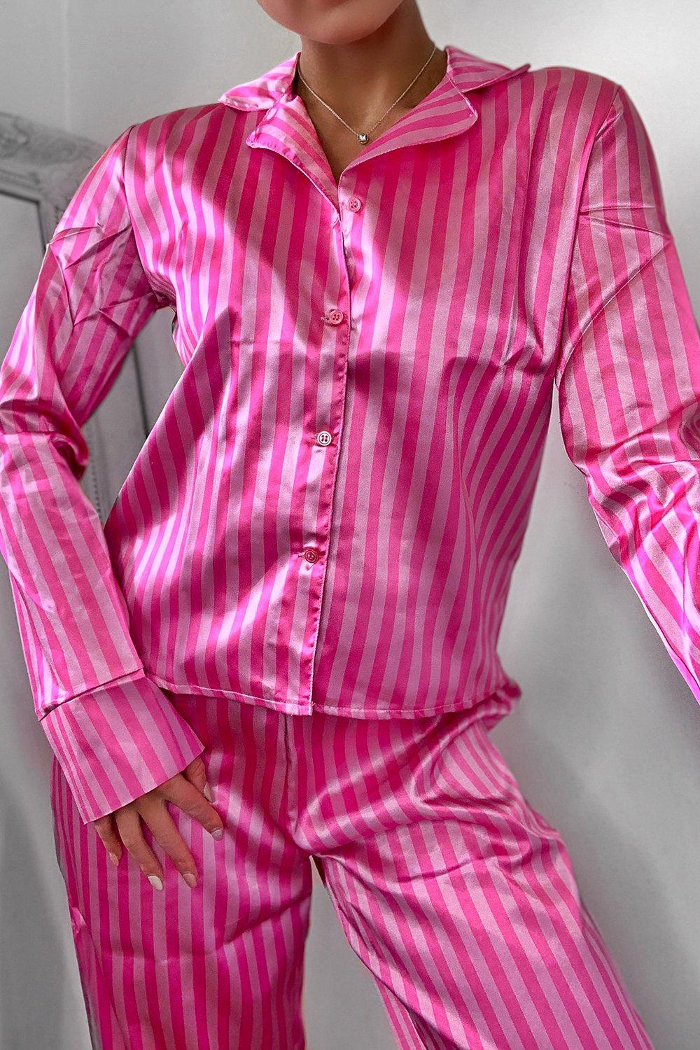 Shady Lady Brand new Pink Striped Pj Set Size - Depop