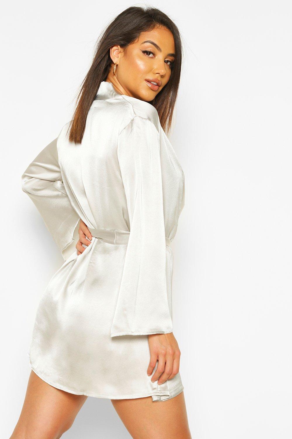 Boohoo silk 2025 dressing gown