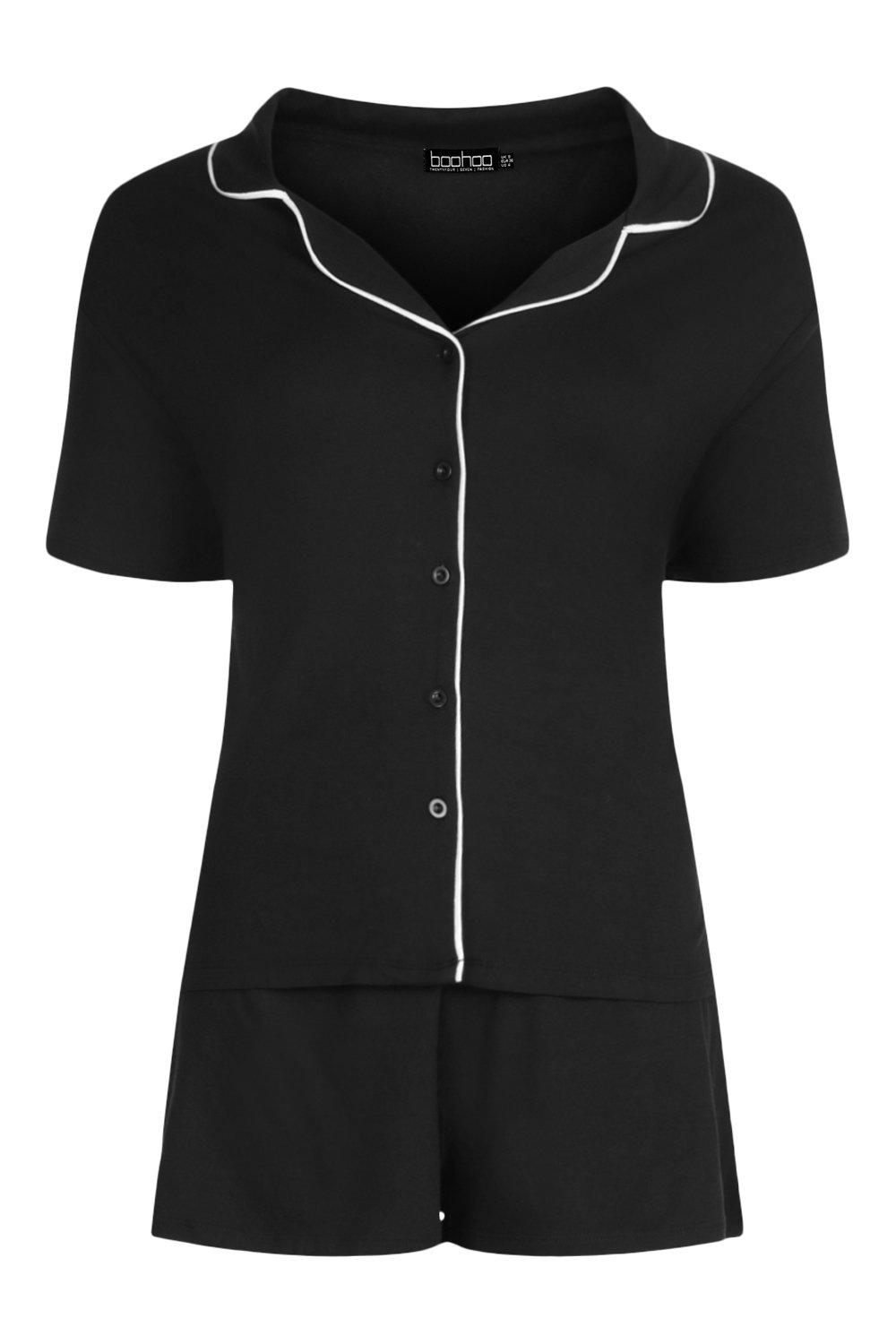 Ladies short sleeve button front pyjamas hot sale