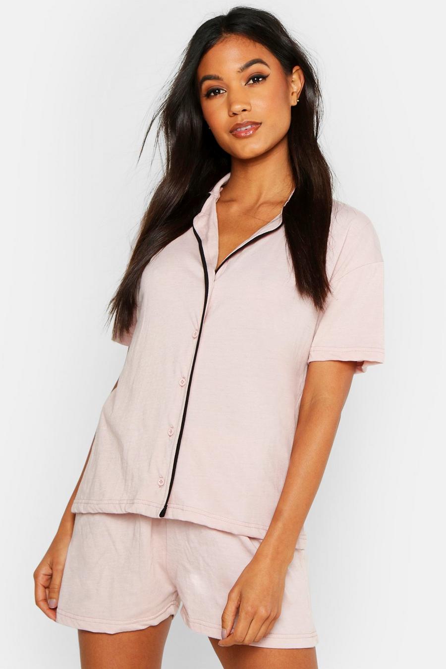 Blush Pyjamasset med kortärmad skjorta image number 1