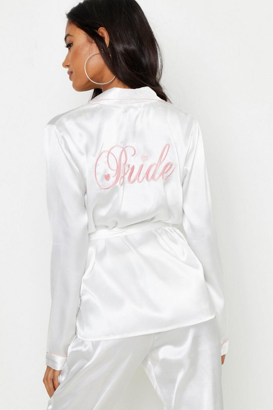 Pyjamas mit „Bride To Be“-Slogan und Wickelfront image number 1