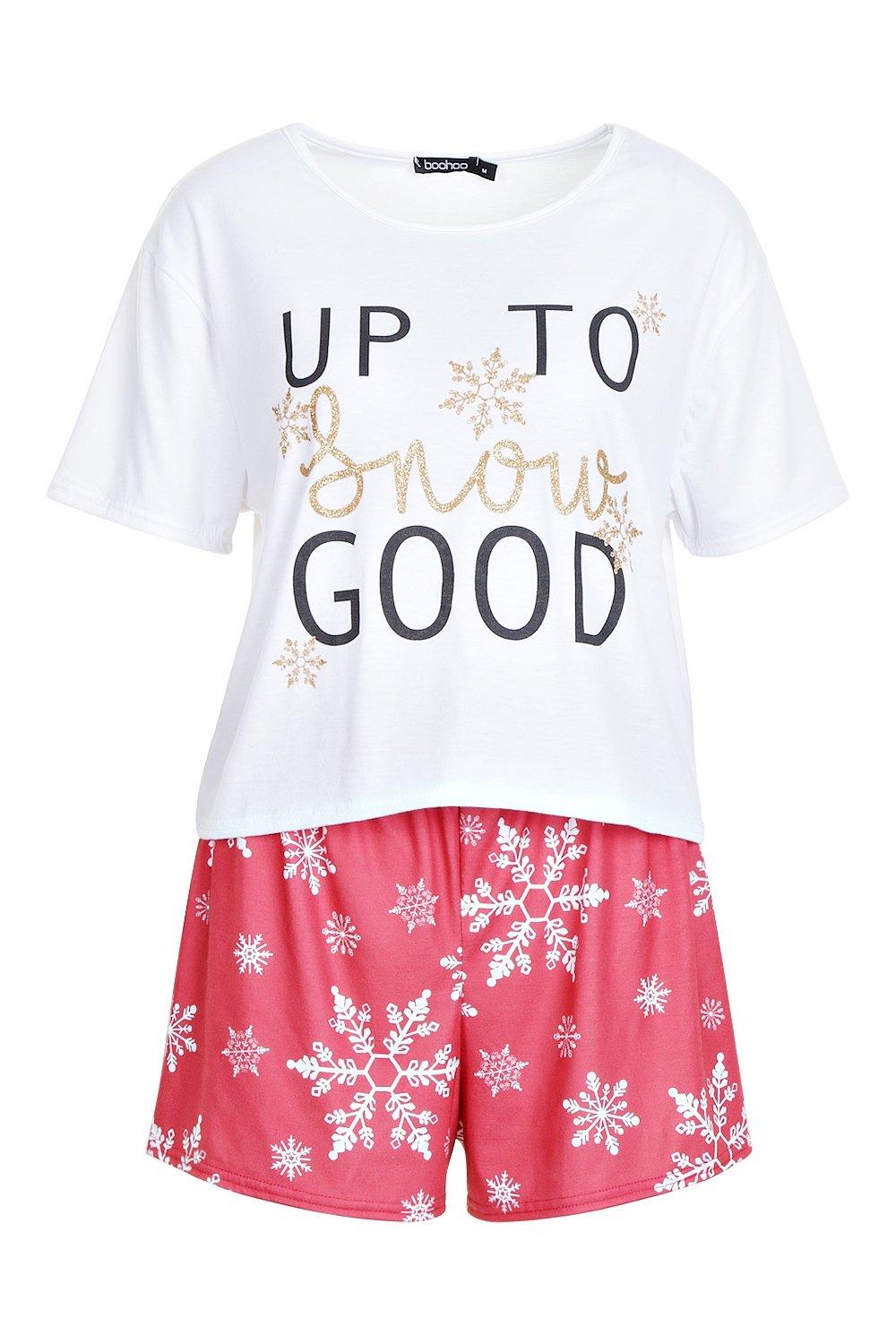 Up To Snow Good Christmas Pajama Shorts Set