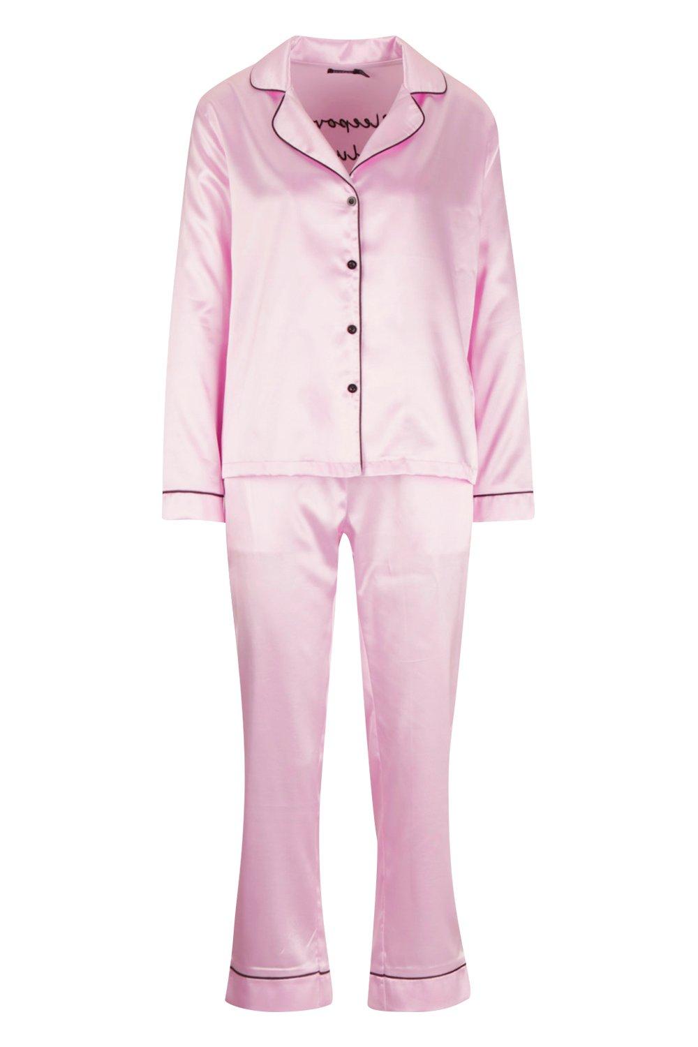 Sleepover Club Long Sleeve Satin PJ Shirt Set