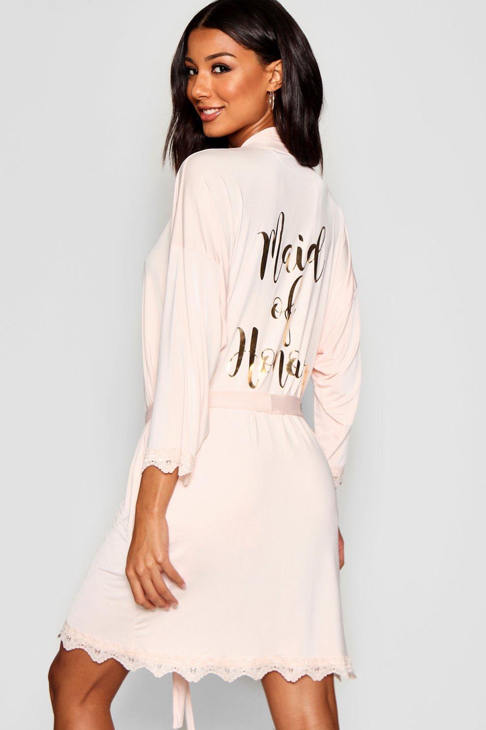 Boohoo store bridesmaid robe