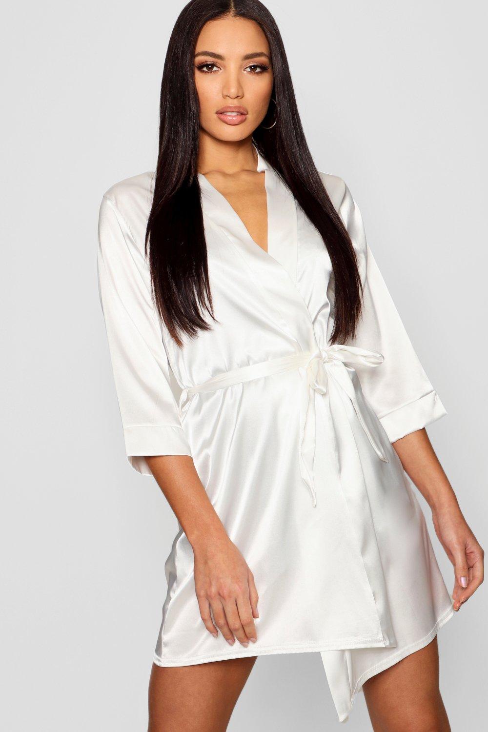 white satin robe uk