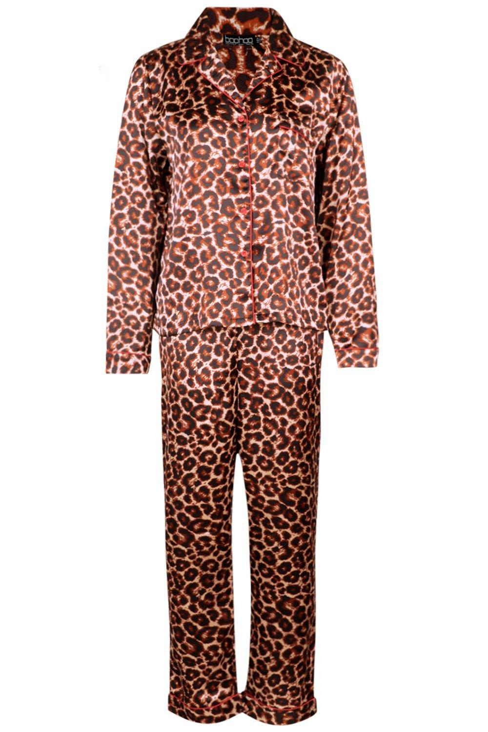 Boohoo leopard print discount pyjamas