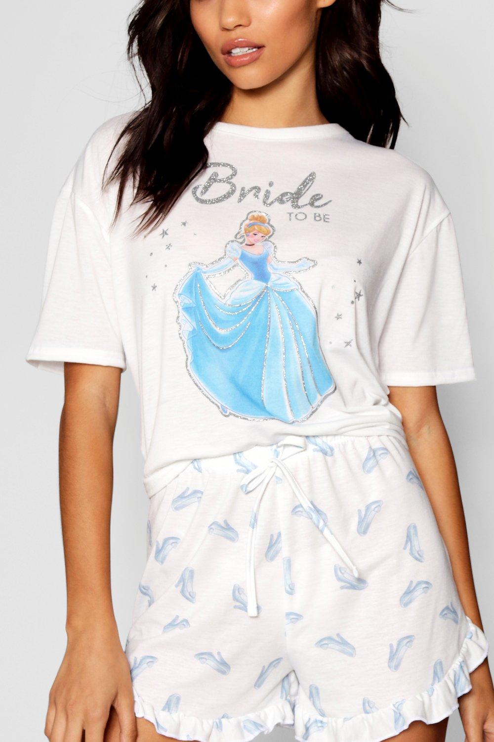 Disney Cinderella Bride To Be Frill PJ Short Set boohoo USA