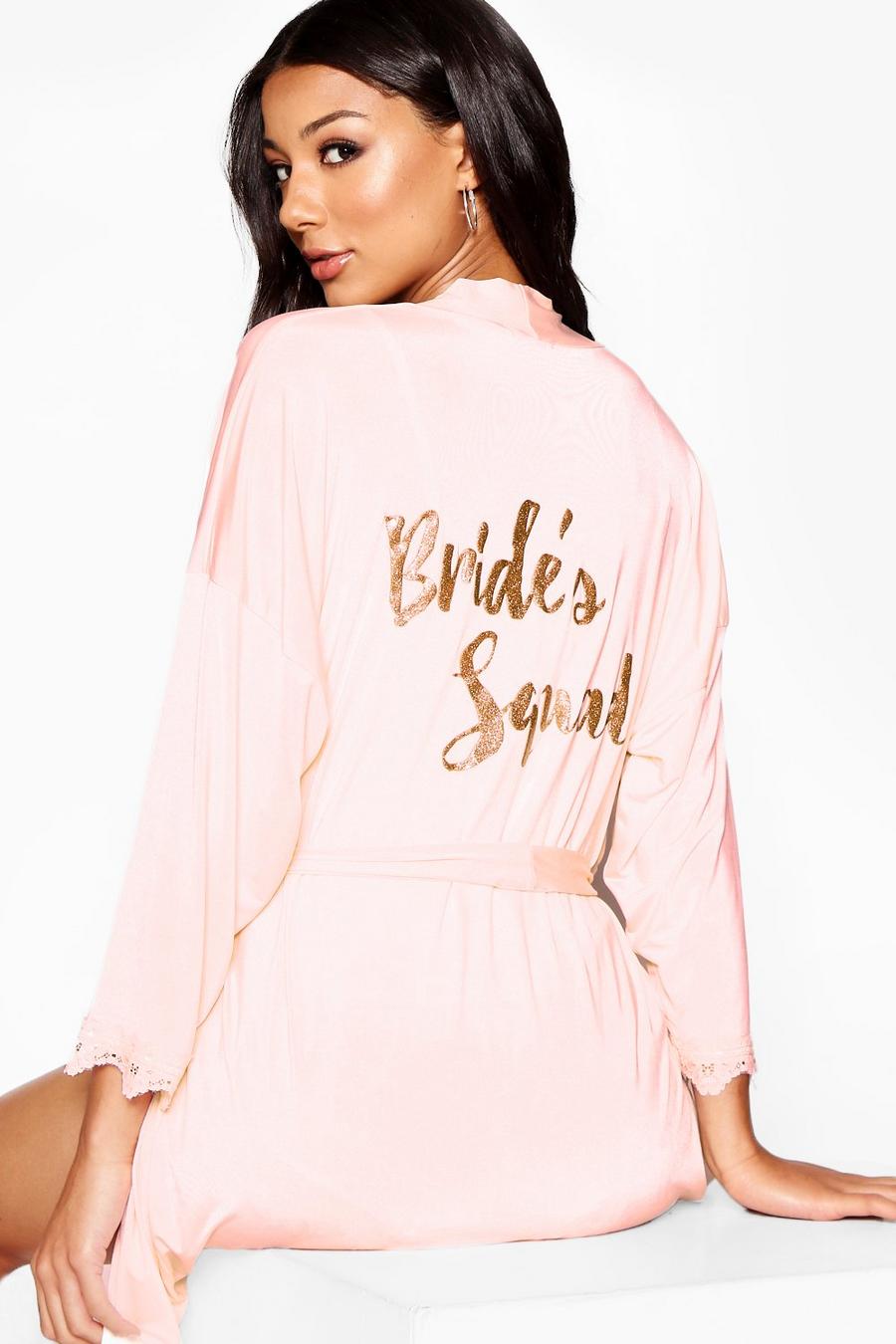 Robe de chambre à slogan Brides Squad, Blush image number 1