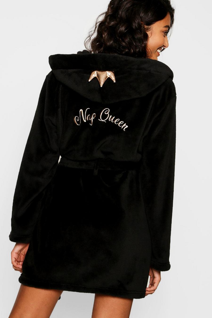 Robe de chambre couronne reine de la sieste, Noir image number 1