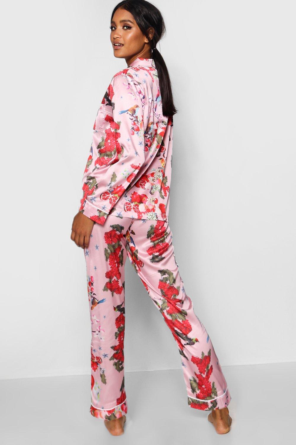 Floral Print Satin Pyjamas