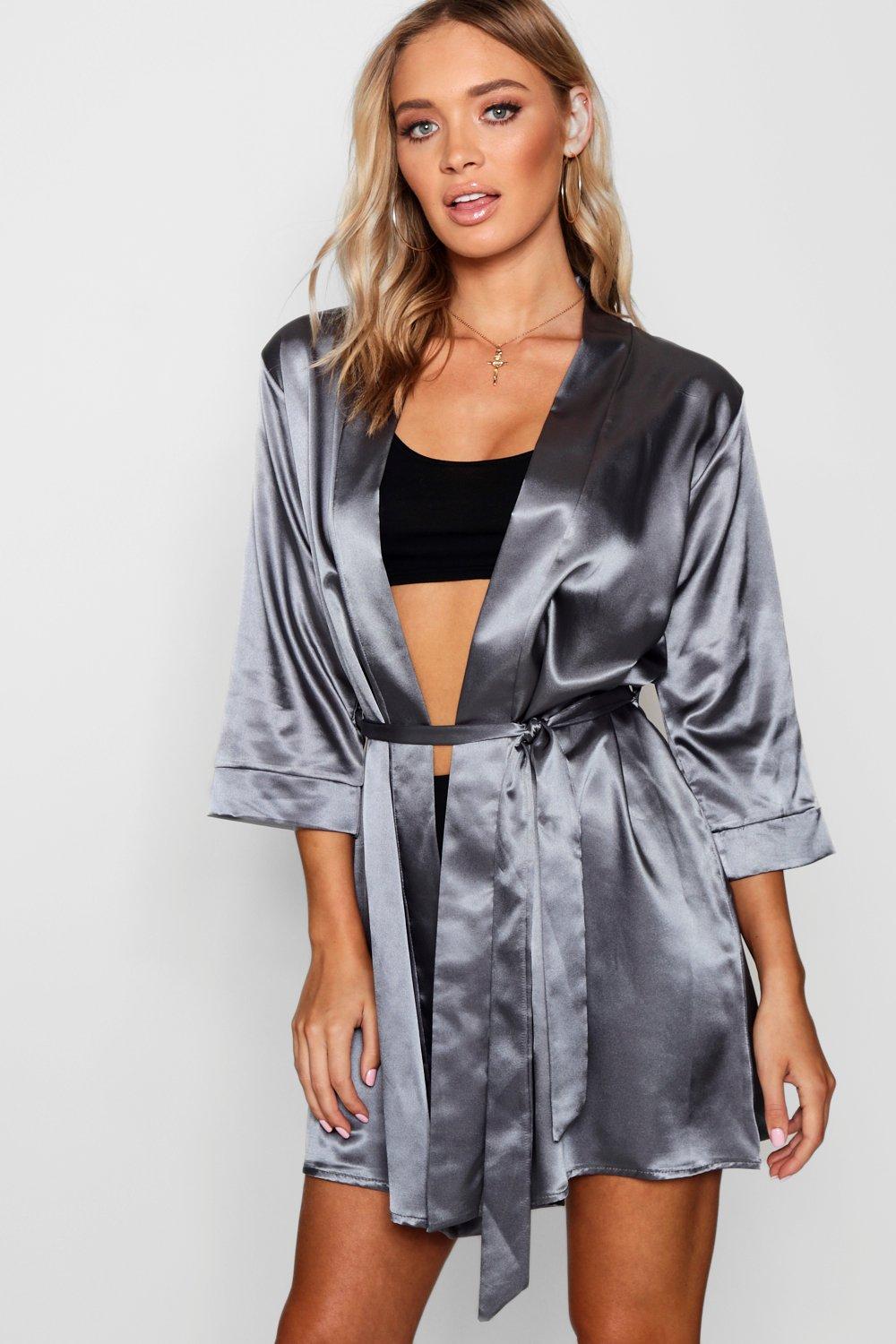 satin kimono dressing gown