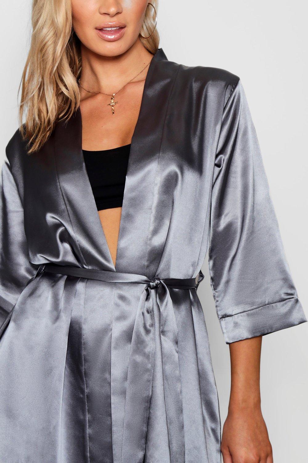 Satin Kimono Robe boohoo