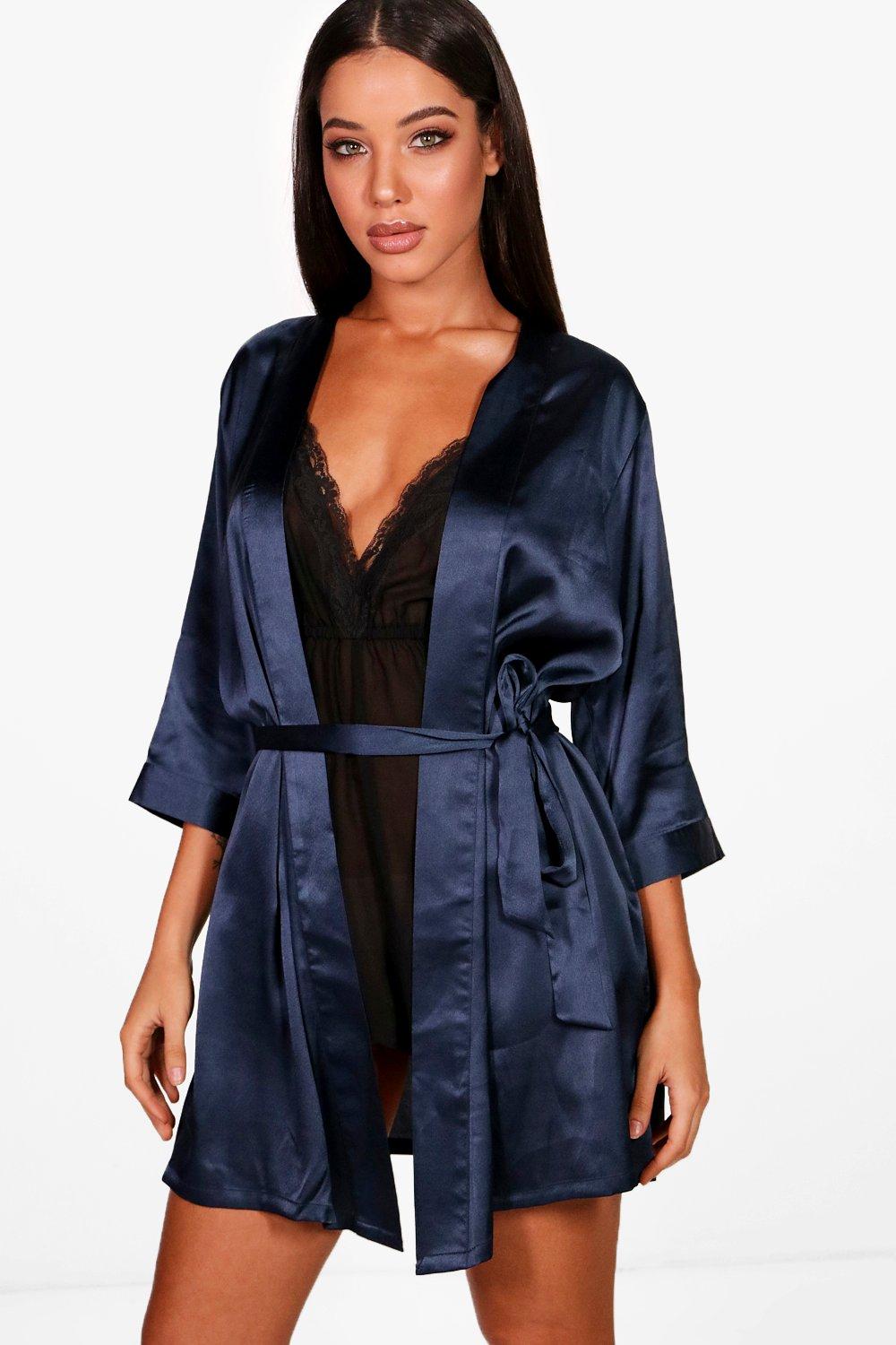 boohoo satin dressing gown