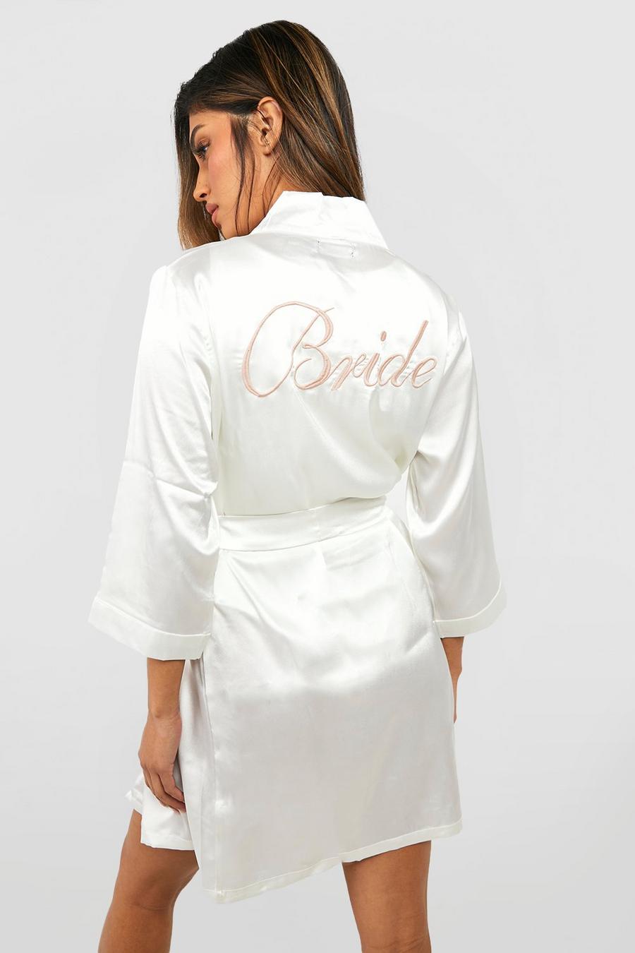 Ivory weiß Bride Satin Robe