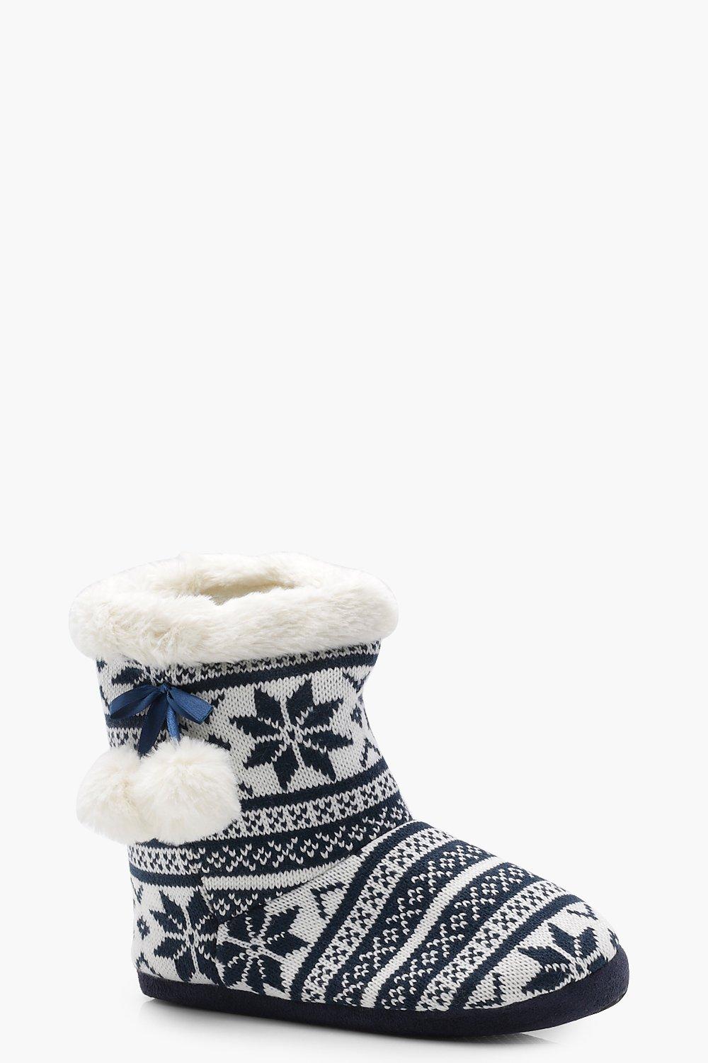 knitted boot slippers