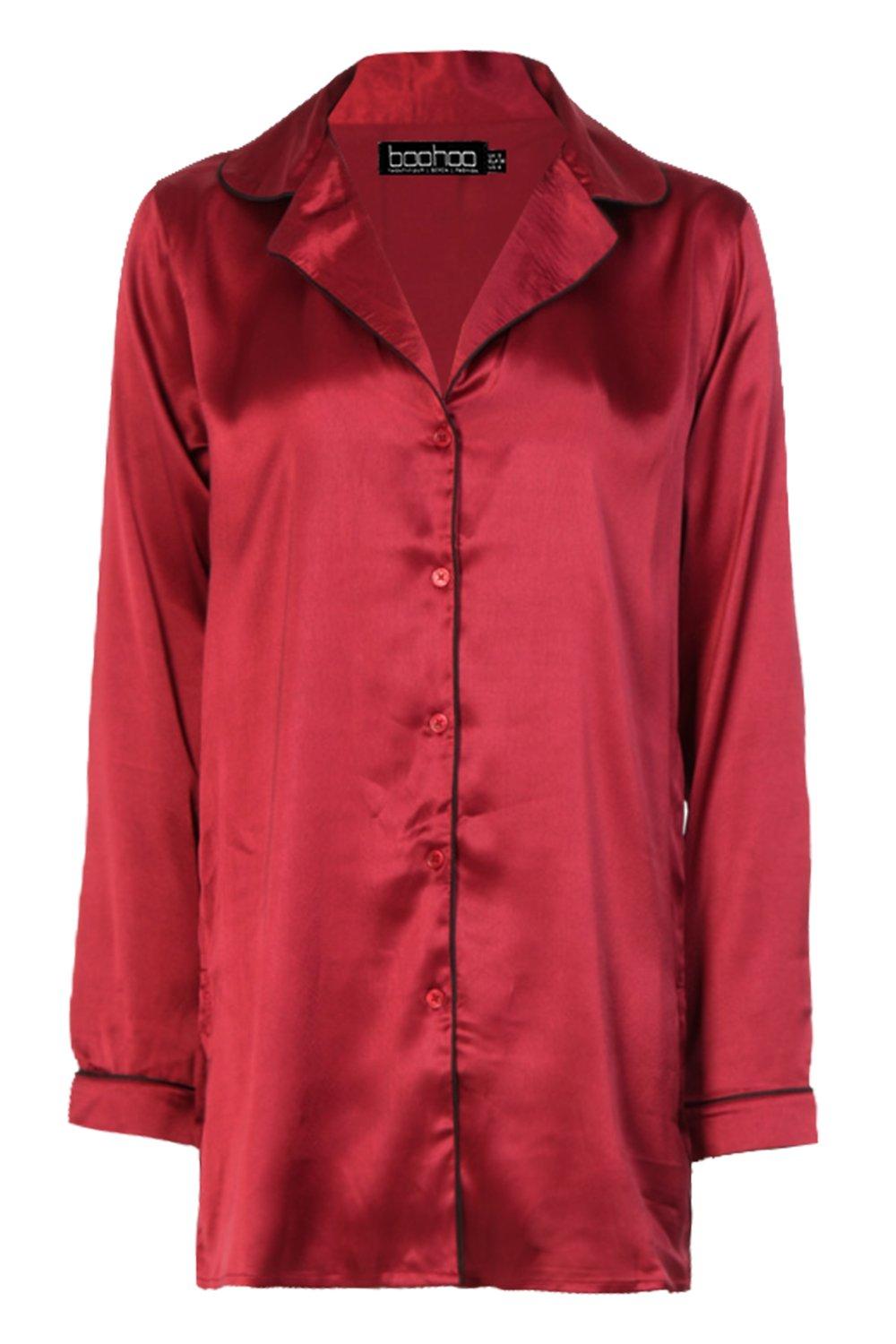 red satin nightshirt